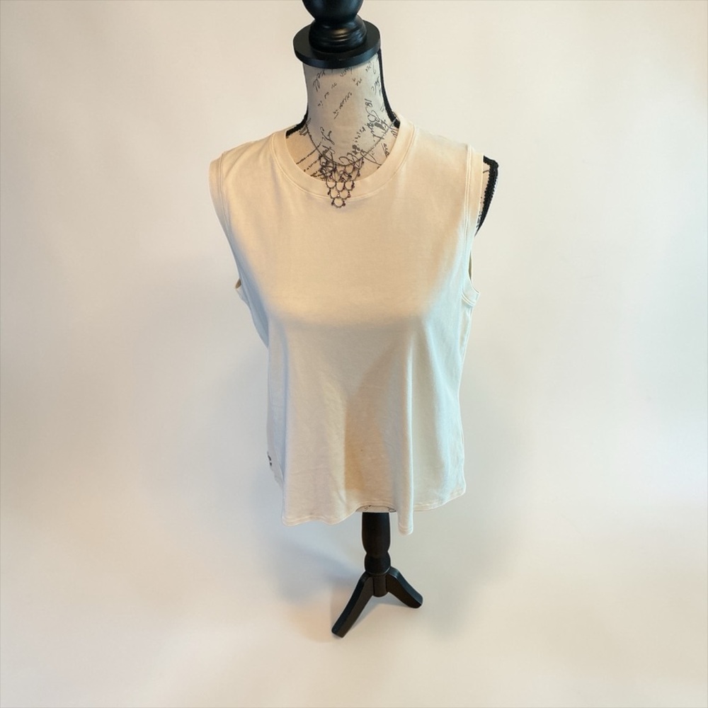 Calvin Klein Cream Sleeveless Crewneck Tee